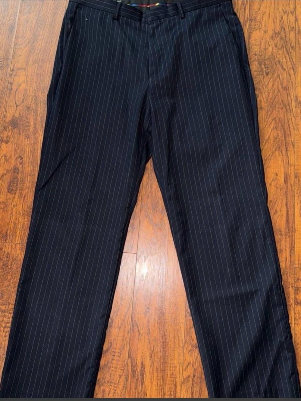 J. Crew Black Pinstripe Wool Dress Pants